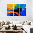 thumbnail image 3 of Elephant Stock Rainbow Blast Abstract Wall Art - Horizontal Multi Panel Canvas - Living Room Wall Decor - Abstract Multi Panel - Blue And Pink Decor By Pol Ledent - 74" x 48", 3 of 8