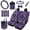 Purple Spider Web Bat, variant on HUIACONG Southwestern Tribal Car Seat Covers Full Set 14 Pcs Washable Non-Slip Universal Auto Interior Decor with Steering Wheel Cover Seat Belt Pads Armrest Cover Headrest Covers