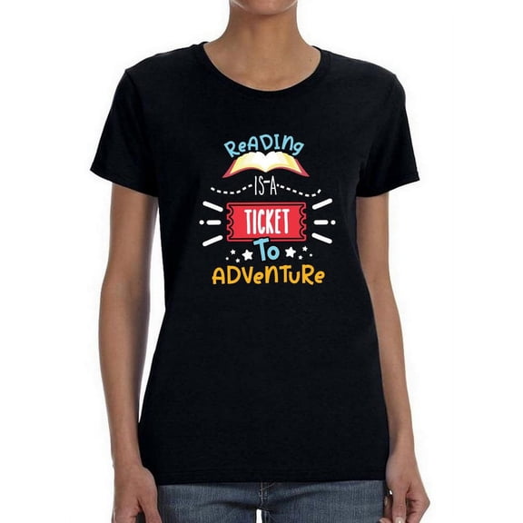 A Ticket To Adventure Shaped T-Shirt Women -Smartprints Designs, Female 3X-Large