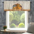 thumbnail image 4 of Fall Pumpkins Farmhouse Short Window Curtain Valances, Thanksgiving Autumn Sunflowers Vintage Plaid Rod Pocket Kitchen Valances for Living Room Bedroom Bathroom Cafe 60" x 18", 4 of 8