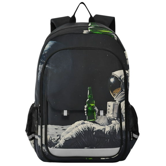 FORMRS School Backpack 17" Student Travel Bag with Laptop Compartment, Sitting on The Moon