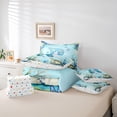 thumbnail image 6 of Erosebridal Watercolor Ocean Coral 7-Piece Twin Bedding Sets For Boys,Cute Axolotl Letter R Monogrammed Kids Bedding Comforter Set,Reversible, 6 of 7