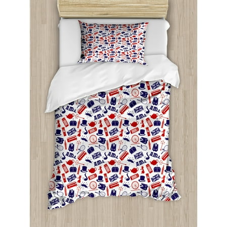 London Duvet Cover Set United Kingdom Country Themed Symbols