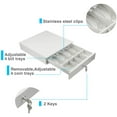 thumbnail image 3 of Syson POS White 13" Automatic Cash Drawer with Removable Coin Tray 4 Bill/ 4 Coin, RJ11 Cable, 2 Keys, Compatible POS Receipt Printer, 3 of 6