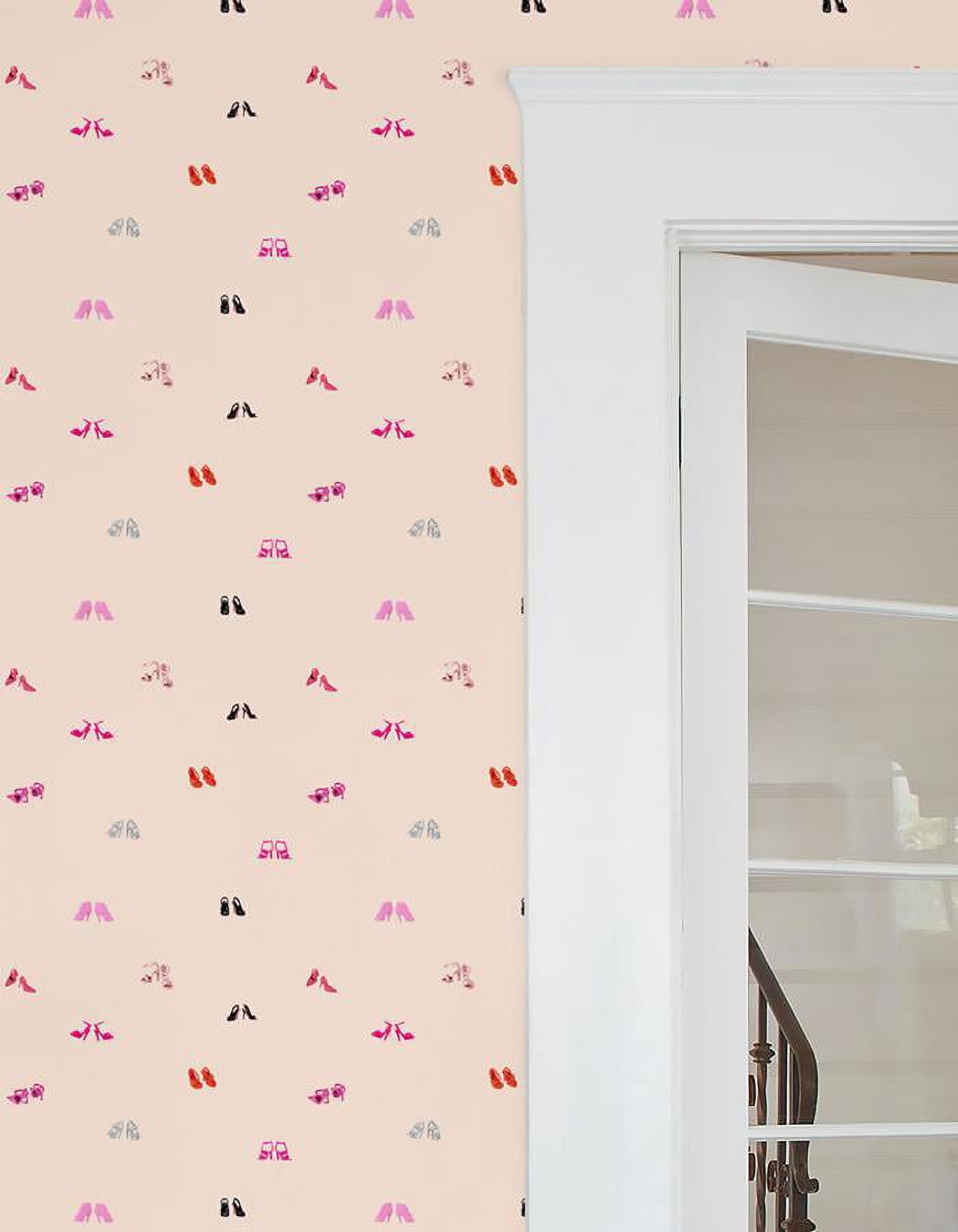 Barbie Heel Toss Removable Vinyl Wallpaper, Peach