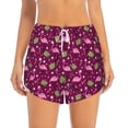 thumbnail image 2 of Rateoe Festive Flamingos Printed 2 in 1 Women's Workout Shorts for Athletic Gym Running Shorts with Phone Pockets-X-Large, 2 of 7