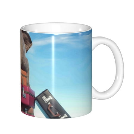 

Zeuib Elephant Sits Ceramic Coffee Mug with Large Handle，Modern Reactive Glaze Dishwasher & Microwave Safe – Perfect for Home Office Café Gift-Ready