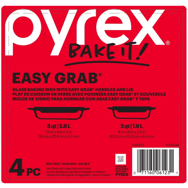 Easy Grab 4-Piece Glass Bakeware Set Easy Grab 4-Piece Glass Bakeware Set