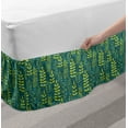 thumbnail image 2 of Botanical Bed Skirt, Waking Nature Pattern with Abstract Branches and Leaves, Elastic Bedskirt Dust Ruffle Wrap Around for Bedding Decor, 4 Sizes, Teal Dark Seafoam, by Ambesonne, 2 of 2