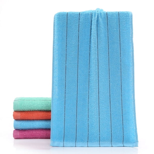 Nvzi Toallas de baño de 2 piezas, 13,39 x 29,13 pulgadas, perfectas para la ducha diaria, barra de colores de 60 g, ligeras, de secado rápido (azul)