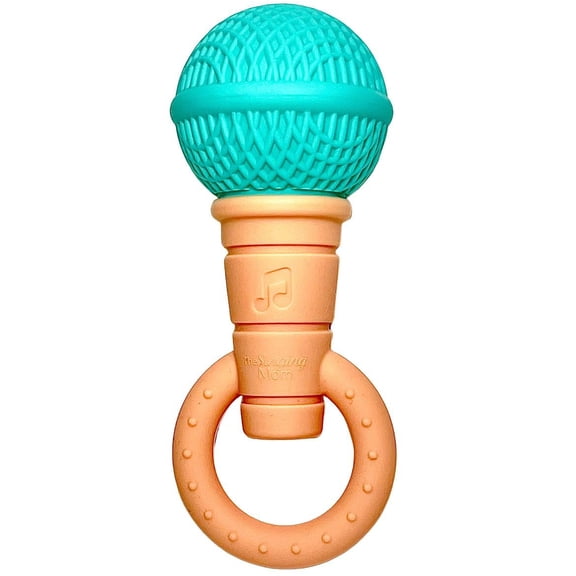 Mordedor para bebé con forma de micrófono y sonaja de silicona The Singing Mom