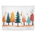 thumbnail image 5 of JRXY Watercolor Pine Forest Tapestry - Soft and Lightweight Wall Hanging Painting, 5 of 6