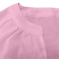 thumbnail image 6 of Miluxas Women's Summer Cute Tie Front Romper -Long Sleeve V-Neck Loose Fit Short Jumpsuit Lightweight Comfy Solid Beach Trip Outfits Pink, 6 of 8
