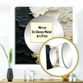 thumbnail image 3 of Designart "Abstract Ivory And Ebony Fluid Art" coastal Cream Large Square Mirror - Square Bedroom Mirror Printed Wall Decor - Coastal Square Printed Wall Mirror Art, 3 of 5