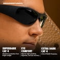 thumbnail image 3 of Grinderpunch Super Dark CAT 4 Sunglasses Polarized Blackout Lenses for Light Sensitivity & Migraine Relief Wrap Around - Matte Black Superdark, 3 of 10