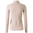 thumbnail image 3 of Doublju Women's Long Sleeve Turtle Neck Ribbed Top (Plus Size Available), 3 of 4