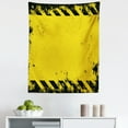 thumbnail image 1 of Vintage Yellow Tapestry, Hazard Theme Caution Construction Tape Illustration with Grunge Look, Fabric Wall Hanging Decor for Bedroom Living Room Dorm, 5 Sizes, Yellow and Black, by Ambesonne, 1 of 1