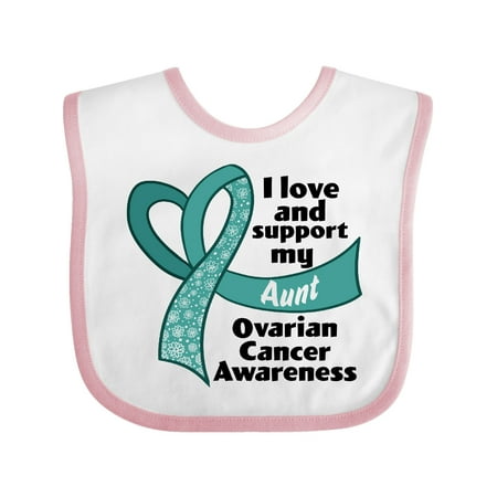 

Inktastic Ovarian Cancer Awareness I Love and Support My Aunt Gift Baby Boy or Baby Girl Bib