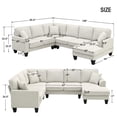 thumbnail image 5 of Modular Sectional Sofa,Modern U Shape Sectional Sofa,7 Seat Fabric Sectional Sofa Set with 3 Pillows Included for Living Room,Apartment,Office,Beige, 5 of 7