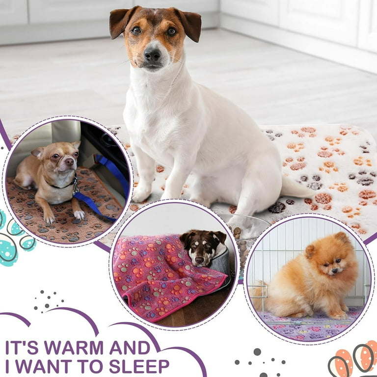 PLAYWUS Dog Paw Blanket 41x31 Inches Soft Fleece Flannel Pet
