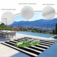 thumbnail image 3 of Flower Wreath Outdoor Rug for Patio/Deck/Porch, Non-Slip Large Area Rug 5 x 7 Ft, Farmhouses Bow-Knot Black Stripes Indoor Outdoor Rugs Washable Area Rugs, Reversible Camping Rug Carpet Runner, 3 of 8