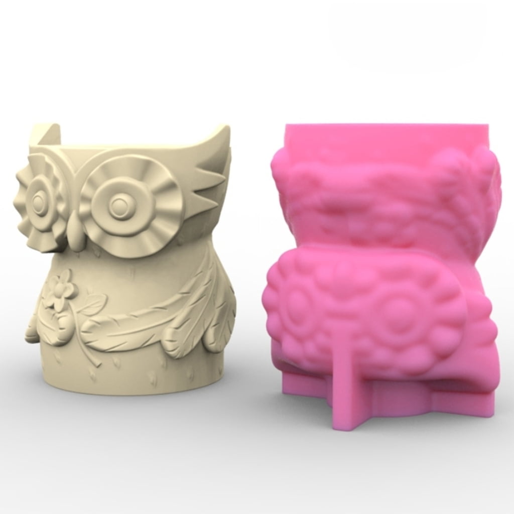 WINDLAND Owl Mom Flower Pot Silicone Mold Epoxy Resin Casting Succulent Pot Mould