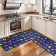 thumbnail image 3 of Kitchen Rugs Sets Of 2,DarkBlue Dinosaurs with Shapes Pattern Anti Fatigue Kitchen Mat Rugs Non Slip Washable,Decorative Kitchen Floor Mats for Kitchen,Sink,Laundry,17"x47"+17"x47", 3 of 5