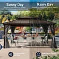 thumbnail image 4 of TOTAL Outdoor 12x16 ft Hardtop Gazebo Canopy Metal with Galvanized Steel Double Roof,Curtain & Netting for Patio Deck Backyard, Brown, 4 of 8