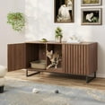 thumbnail image 1 of Vabches Multi-Functional Cat Washroom Bench, Hidden Cat Litter Box Enclosure with 2 Doors & Cat Scratch Pad for 2 Cats, 1 of 9