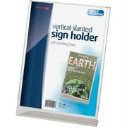 Officemate Slanted Vertical Sign Holder, 8.5 x 11 inches, Clear (23007)