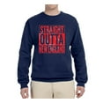 thumbnail image 2 of Straight Outta New England NE Fan | Fantasy Footbal | Mens Sports Crewneck Graphic Sweatshirt, Navy, 2XL, 2 of 4