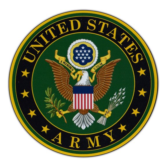Magnetic Bumper Sticker - United States Army - Round Military Support, Pride Magnet - 5" Round