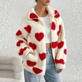 thumbnail image 4 of Cozy Oversized Heart Print Zipper Cardigan for Fall and Winter - Long Sleeve Soft Jacket for Women, 4 of 8