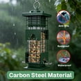 thumbnail image 5 of BN-LINK Squirrel Proof Bird Feeder, Metal Bird Feeder with 4 Ports, Chewing Proof& Rust-Resistant, 3 lb Capacity, Outdoor Hanging Birdfeeder for Wild birds,Green, 5 of 6