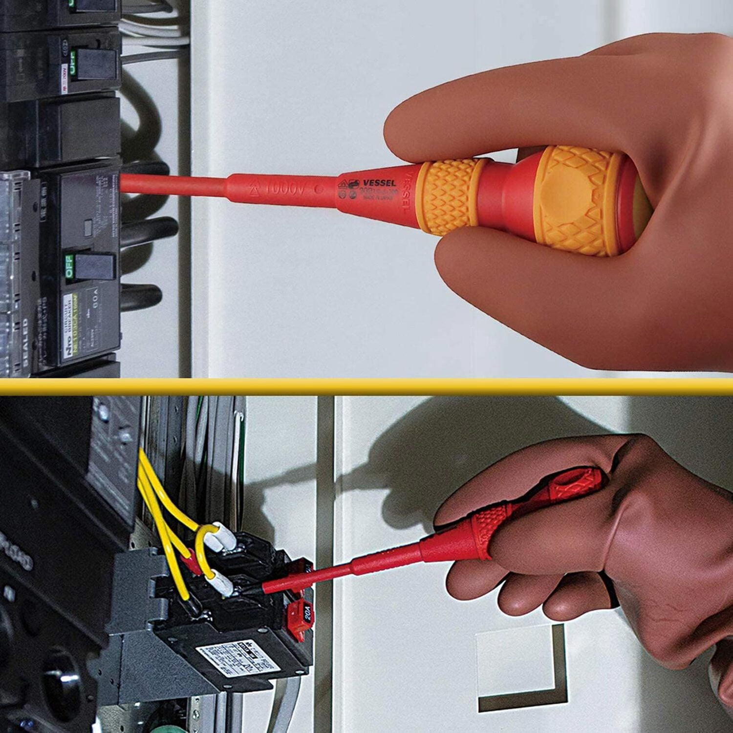 Vessel Tools BALL GRIP Insulated Screwdriver 5PC. Set No.2005PBU