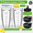 thumbnail image 3 of Compatible Piezas de Repuesto para Licuadora Ninja, 2 Vaso de 24 Onzas, Con Cubierta, Hoja Extractora de 7 Aletas, Para Ninja Auto IQ Ninja[4 pulgadas, 7 cuchillas], Adecuado Para Uso Familiar Diario, 3 of 7