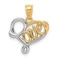thumbnail image 1 of Pendentif Breloque Collier Amour en Or Jaune 14k S/message d'Amour, 1 of 7