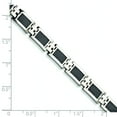 thumbnail image 3 of Stainless Steel Carbon Fiber Mens Bracelet 9.25", 3 of 5