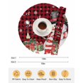 thumbnail image 6 of 15 Inch Round Placemats Set of 6, Red Plaid Snowman Christmas Non Slip Heat Insulation PP Table Mats, Winter Snowflake Xmas Gifts Washable Place Mats for Kitchen Dining Party Table Decor, 6 of 7