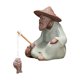 thumbnail image 2 of Figurita en miniatura de pescador, accesorios de decoración para casa de muñecas, Mini estatua de cerámica para dormitorio, sala de estar, estantería, 2 of 8