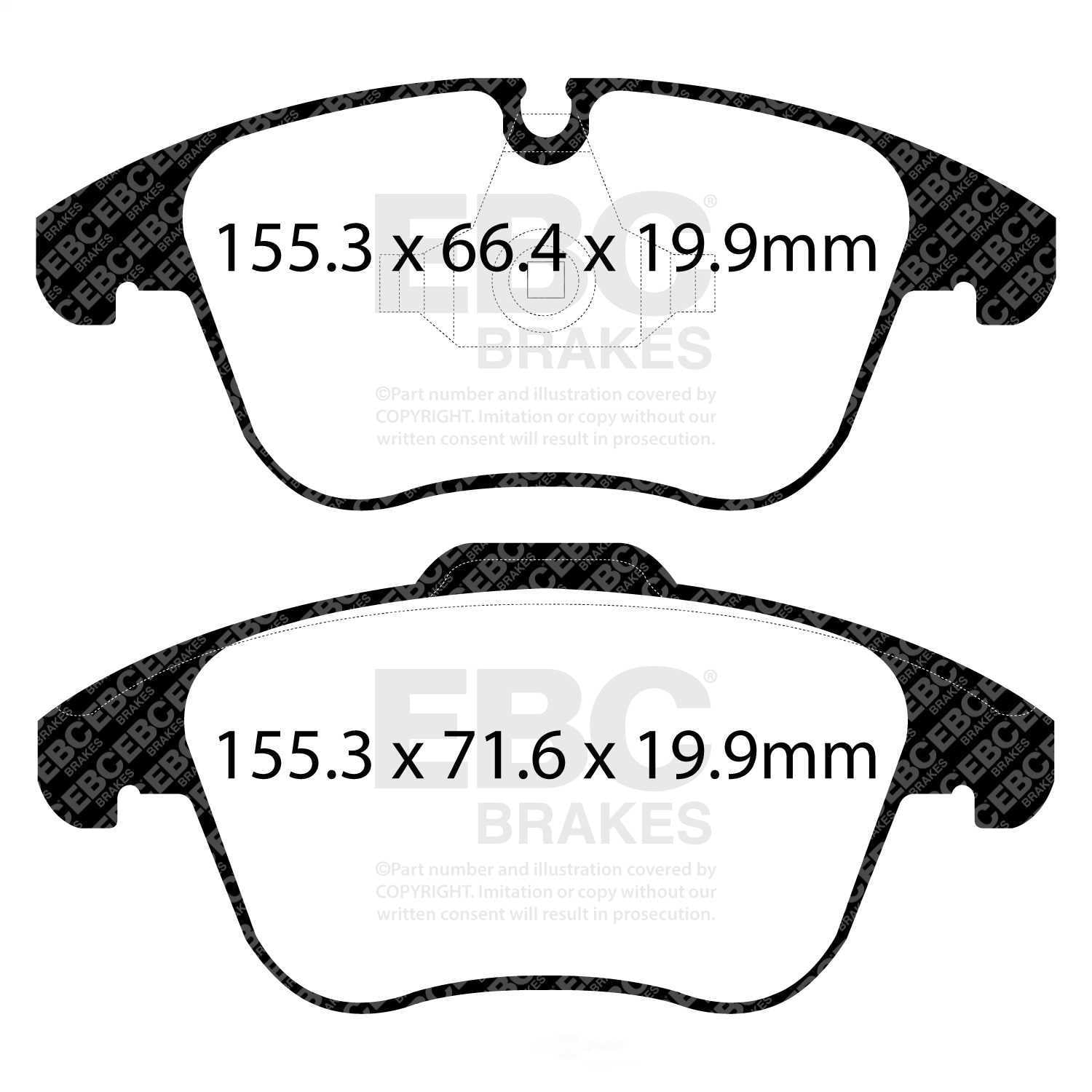 UD1869/ EBC OE Brake Pads Fits select: 2017-2020 JAGUAR XE