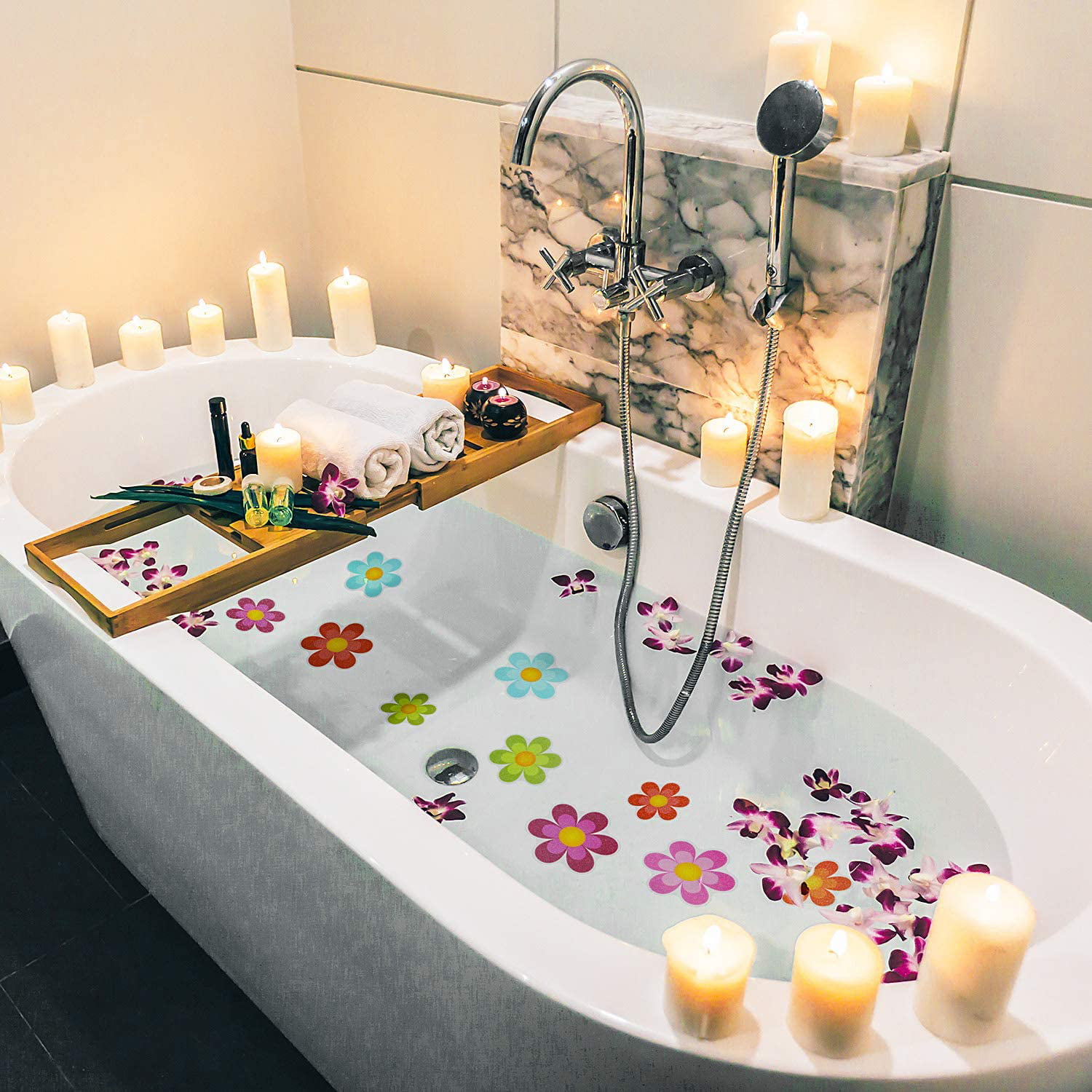 Anti-slip Bath Tub Shower Adhesive Discs Stickers Bathroom Supplies Home Decor 