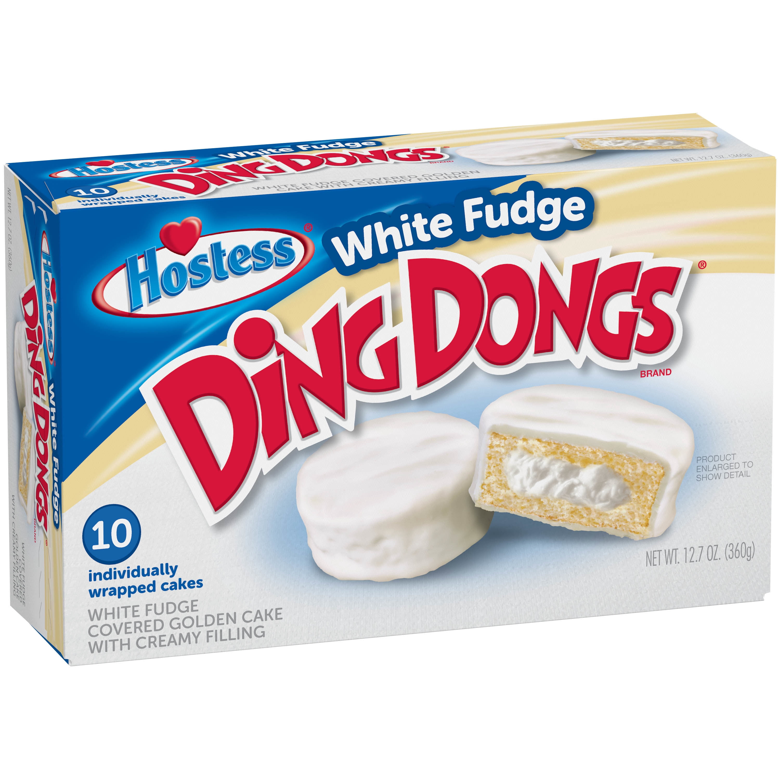 HOSTESS White Fudge DING DONGS, 10 Count , 12.70 oz