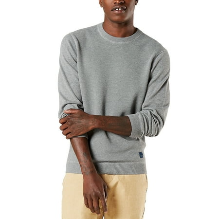 Dockers GREY HEATHER Textured Crewneck Sweater, US Large