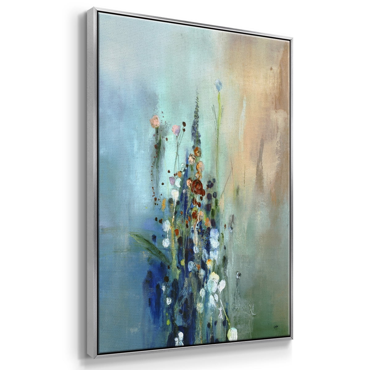 Current Air I Framed Premium Gallery Wrapped Canvas - Ready to Hang - 27 x 41 - Silver Floating Frame
