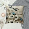 thumbnail image 2 of COMIO Rustic Daisy Pillow Covers, Vintage Teal Dragonfly Daisy Floral Wooden Board Decorative Throw Pillow Covers Farmhouse Spring Flower Outdoor Pillows for Couch Home Sofa, 2 of 5