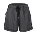 thumbnail image 6 of Shorts Womens Plus Size Comfy Lounge Shorts Stylish Women's Summer Casual Shorts with Elastic Waist Functional Pockets and Rolled Hem Design for Everyday Wear, 6 of 9