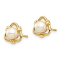 thumbnail image 2 of Madi K 14k  4-5mm White Button Freshwater Cultured Pearl Stud Earrings, 2 of 3