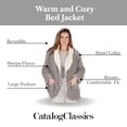 thumbnail image 2 of Catalog Classics Womens Bed Jacket with Pockets, Fleece Bed Jackets - Pink, 3X, 2 of 4