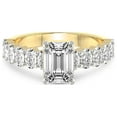 thumbnail image 3 of 4 Carat IGI Certified Emerald Shape Lab Grown Diamond Engagement Ring | 14K Yellow Gold |Danica Side Oval Diamond Eternity Diamond Ring | FG-VS1-VS2 Quality Friendly Diamonds, 3 of 4